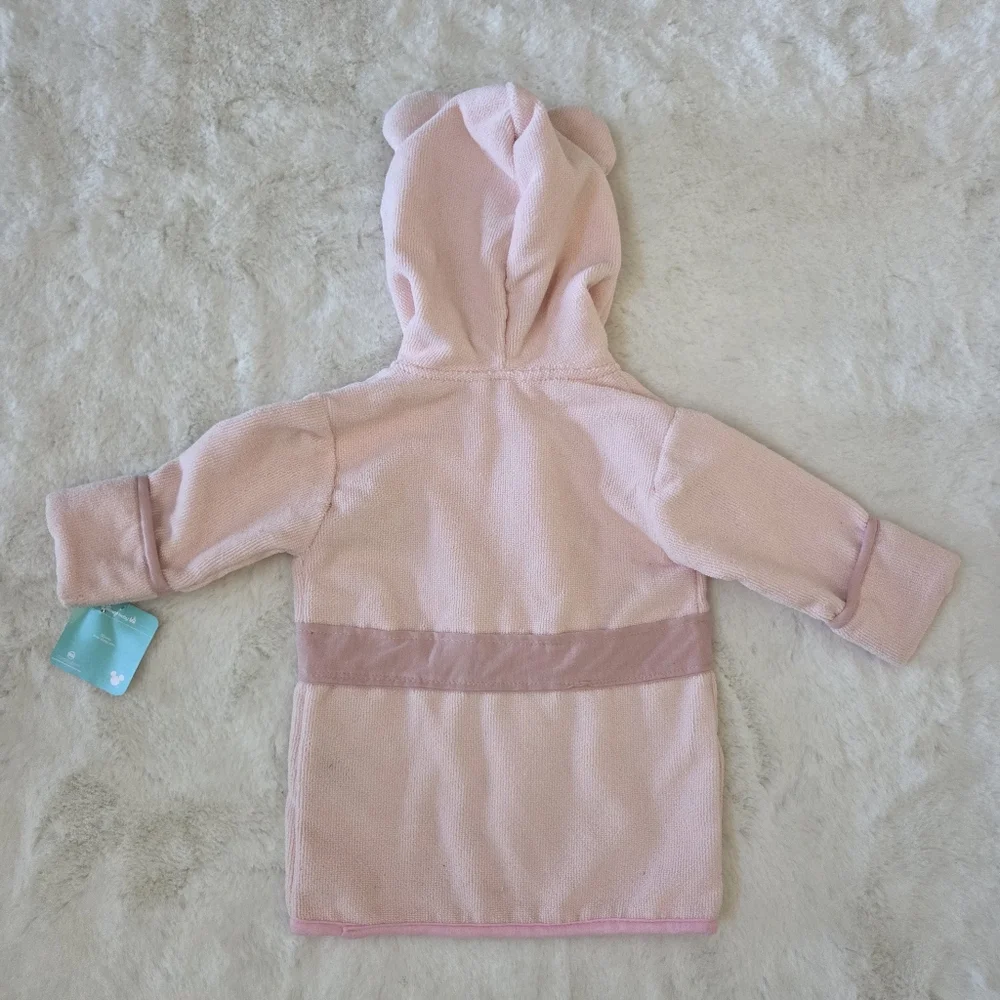 Disney Minnie Mouse Hooded Towel Bathrobe with Ears (Baby Girls), One Size 12M